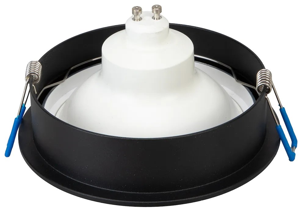 Podhľadové svietidlo Redondo, 1x čierne kovové tienidlo, b