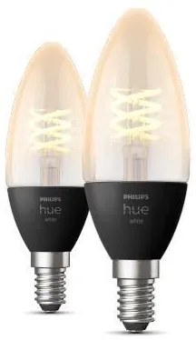 PHILIPS HUE Múdra LED filamentová žiarovka HUE, E14, 4,5 W, 300lm, teplá biela, 2ks