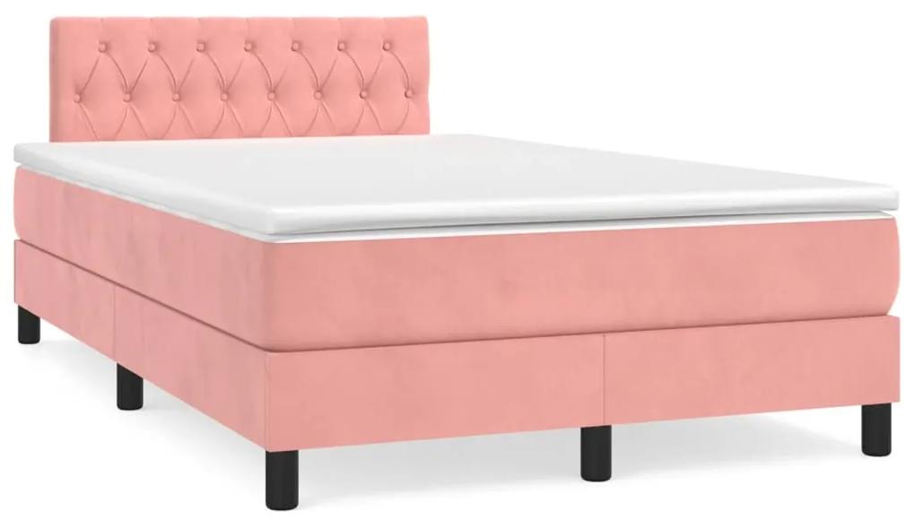 Boxspring posteľ s matracom, ružová 120x190 cm, zamat 3269860