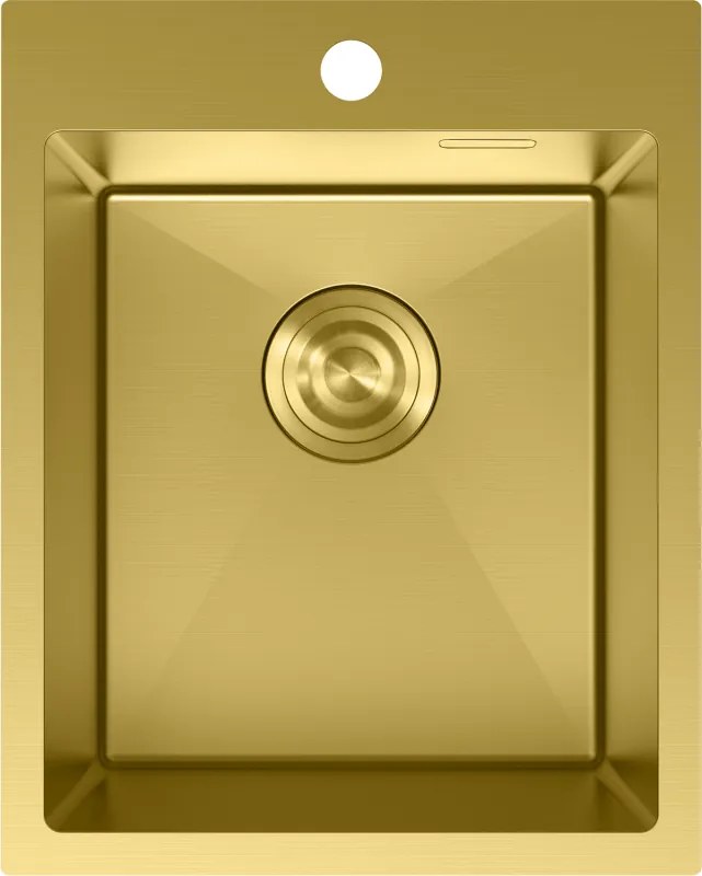 Mexen Solix, 1-komorový nerezový drez 400 x 500 mm, brúsená zlatá, 6406401000-55