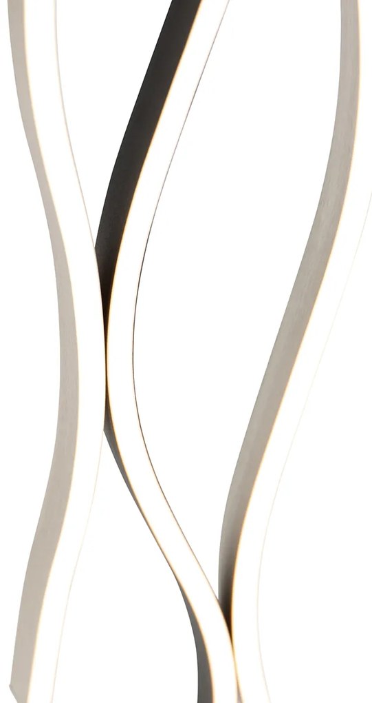 Design vloerlamp zwart met zilver incl. LED dimbaar - Blaze