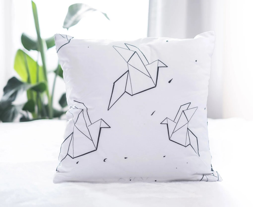 Bavlnená obliečka na vankúš Renforcé 40 × 40 cm - Birds origami