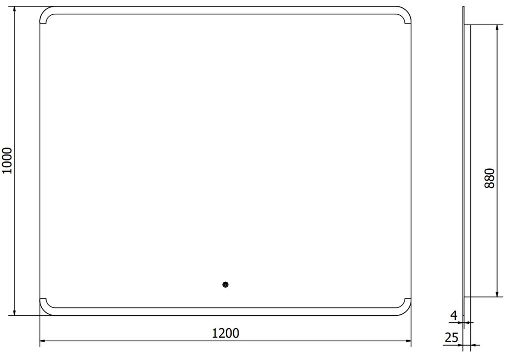 Mexen Nida, LED kúpeľňové zrkadlo s podsvietením 120x100 cm, 6000K, ochrana proti zahmlievaniu, 9806-120-100-611-00