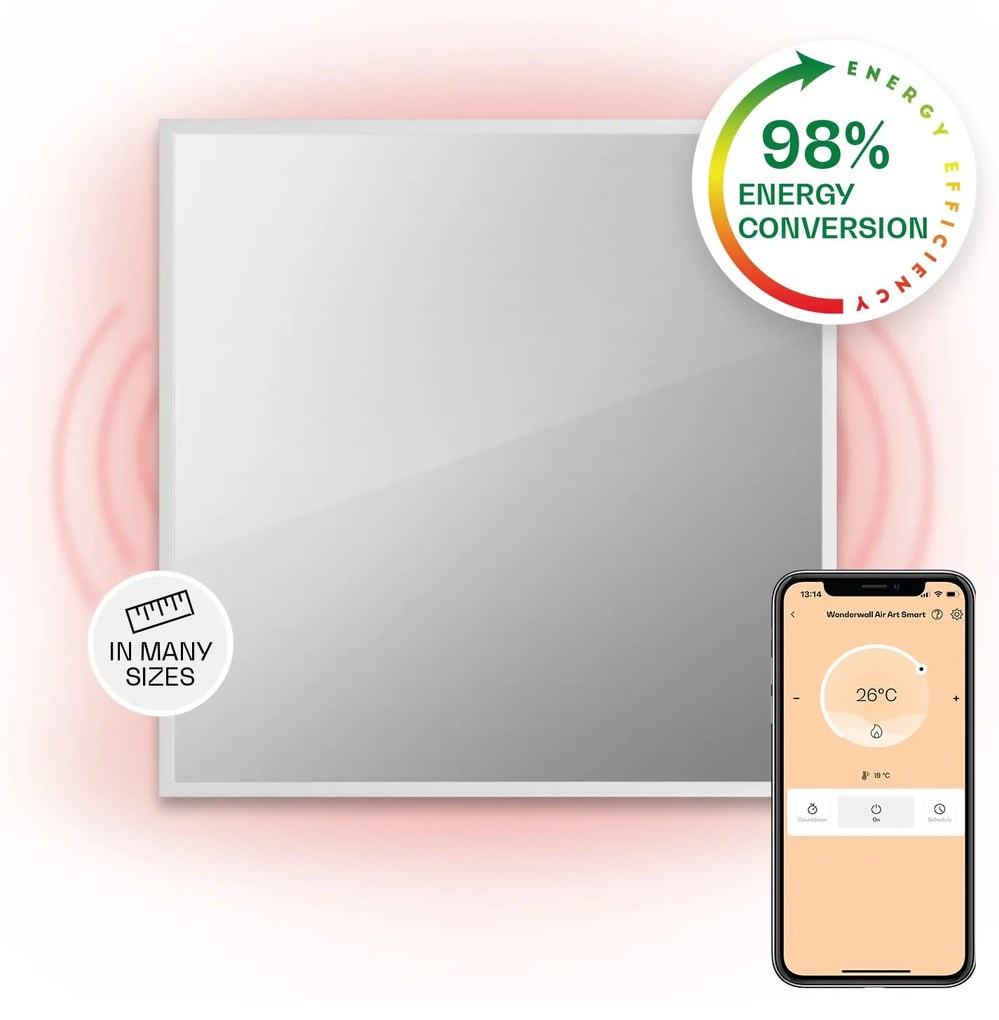 Klarstein La Palma 500 smart, infračervený ohrievač 2 v 1, 60 x 60 cm, 500 W, zrkadlová predná časť