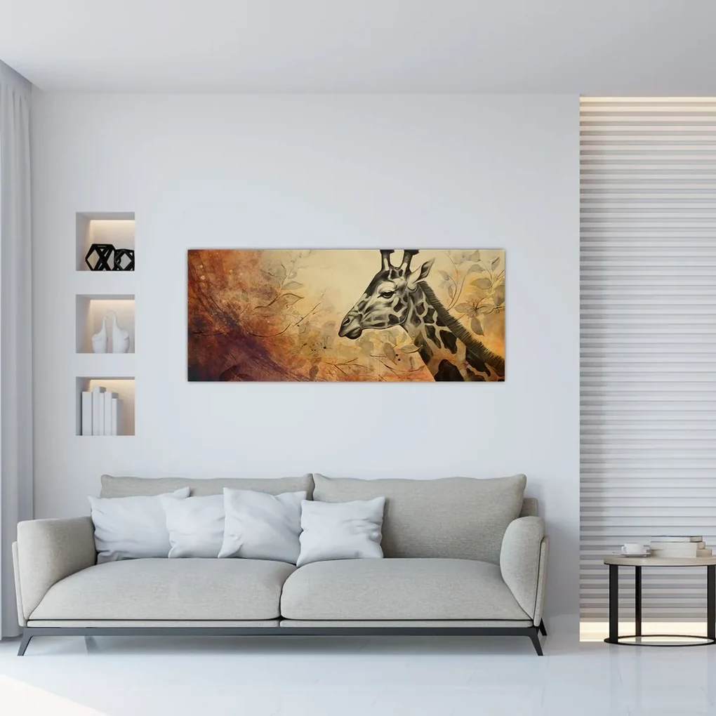 Obraz - Žirafa, maľba (120x50 cm)