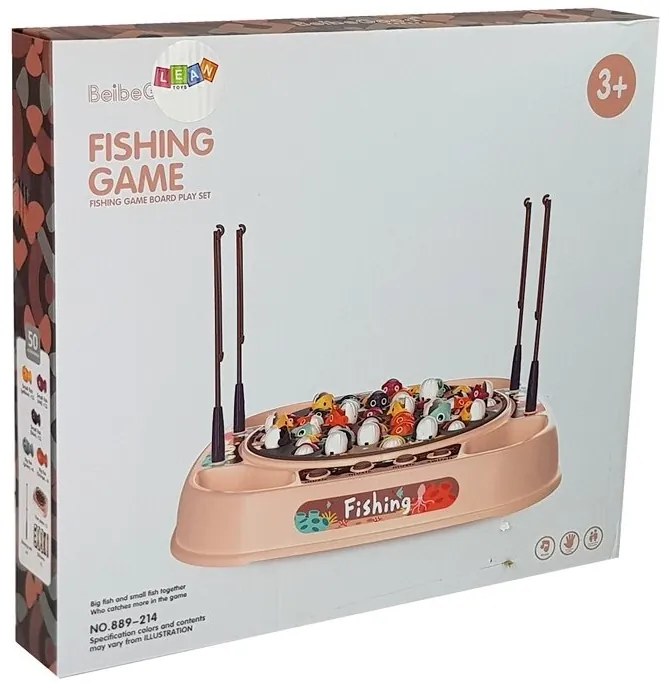 LEAN TOYS Arkádová hra chytanie rýb - ružová