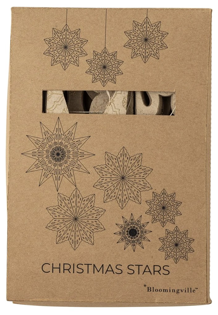 Bloomingville Papierová ozdoba Star Ornament – set 6 ks