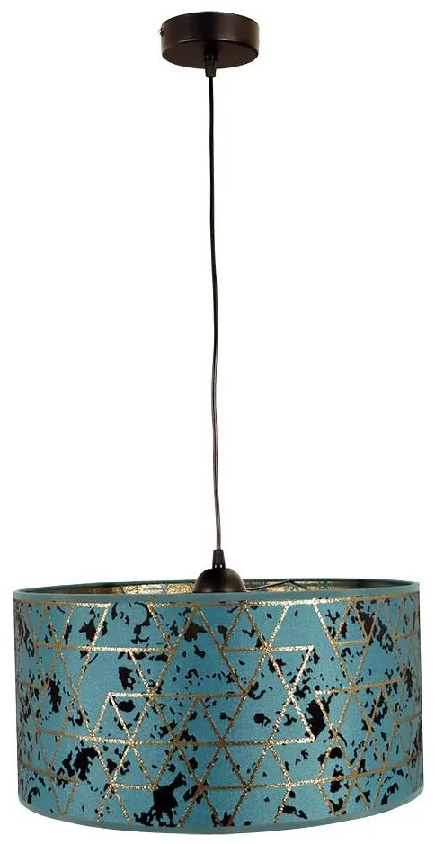 Luster na lanku REZO 1xE27/60W/230V tyrkysová