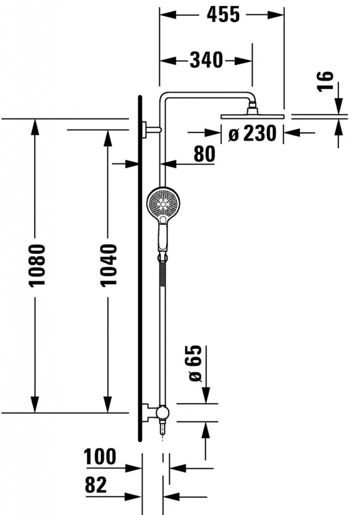 Duravit C.1 - Sprchový systém, hlavová sprcha priemer 240 mm, chróm C14280007010