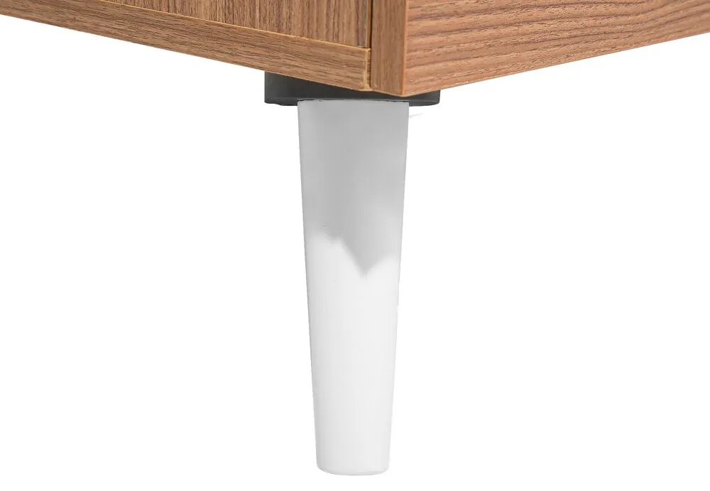 Konferenčný stolík s 2 zásuvkami svetlé drevo/biela ALLOA Beliani