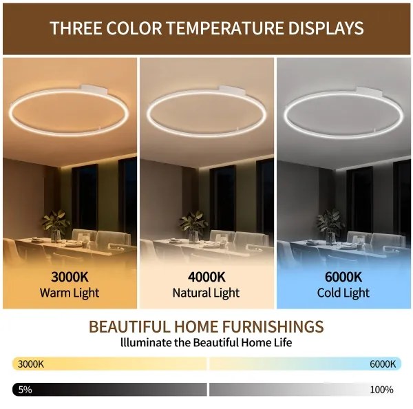 Brilagi - LED Stmievateľné svietidlo PORTOFINO LED/85W/230V pr. 120 cm biela + DO