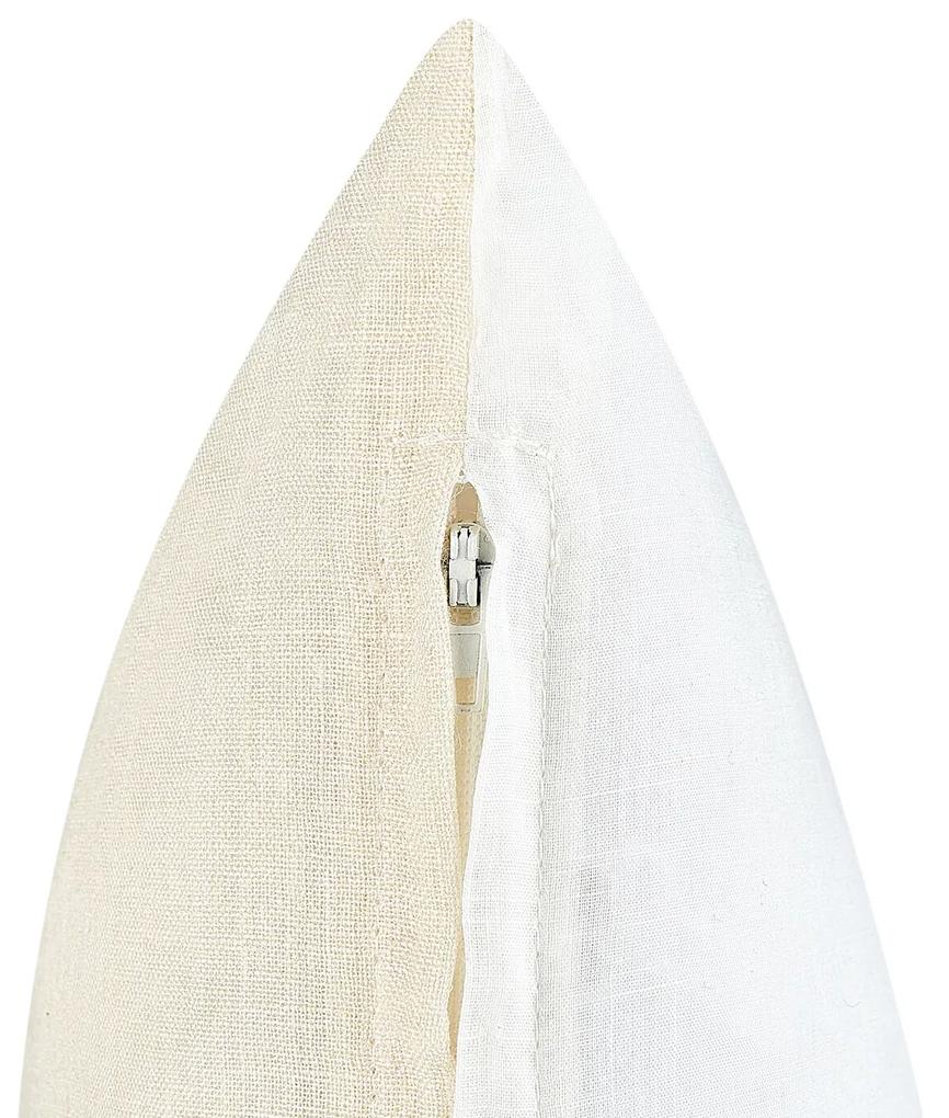 Sada 2 ľanových vankúšov 50 x 50 cm krémová biela MINDALA Beliani