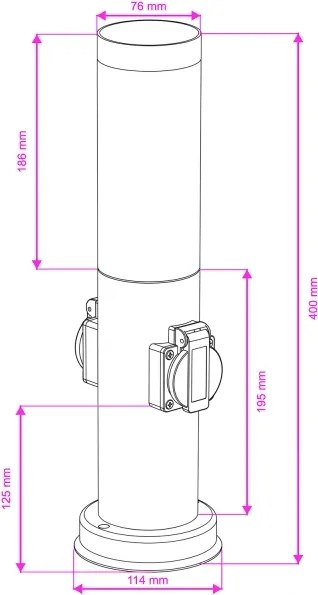 Brilagi - Vonkajšia lampa s 2 zásuvkami SCHUKO NOVA 1xE27/15W/230V 40 cm IP44 hnedá