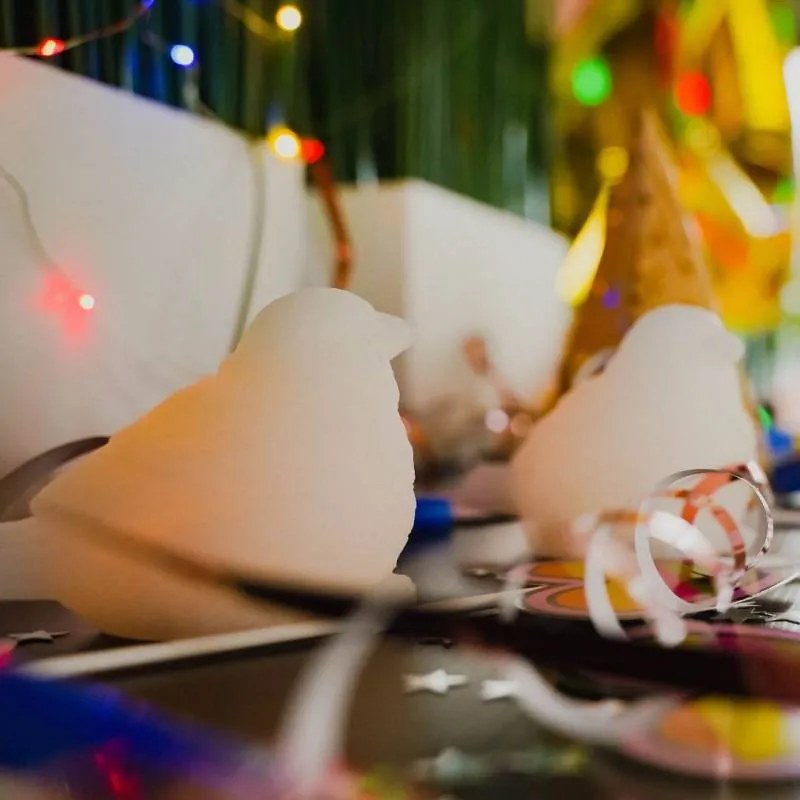 SIRIUS LED svíčka ptáček, bílý, sada 2 kusy, 6,7 cm