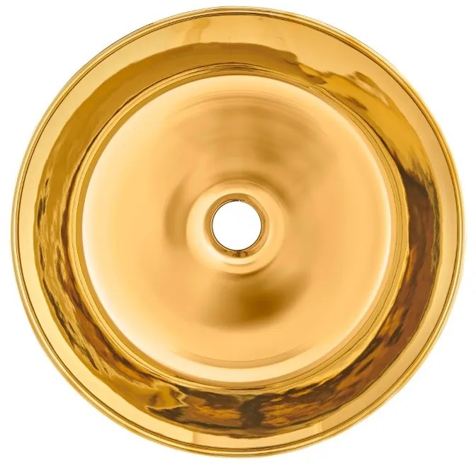 Invena Kos, keramické umývadlo na dosku 415x415x135 mm, zlatá lesklá, INV-CE-38-009-C