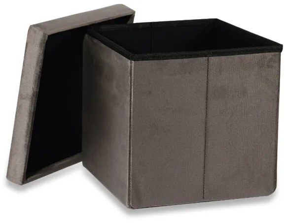 Skladacia taburetka M zamatová, hnedá