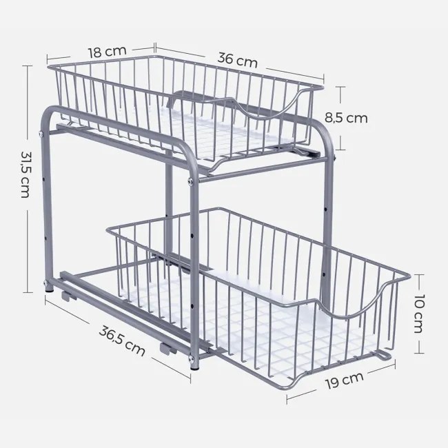 Kuchynský organizér strieborný AUK-E1017 CR