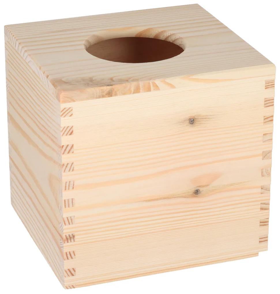 ČistéDřevo Drevená krabička na vreckovky štvorcová