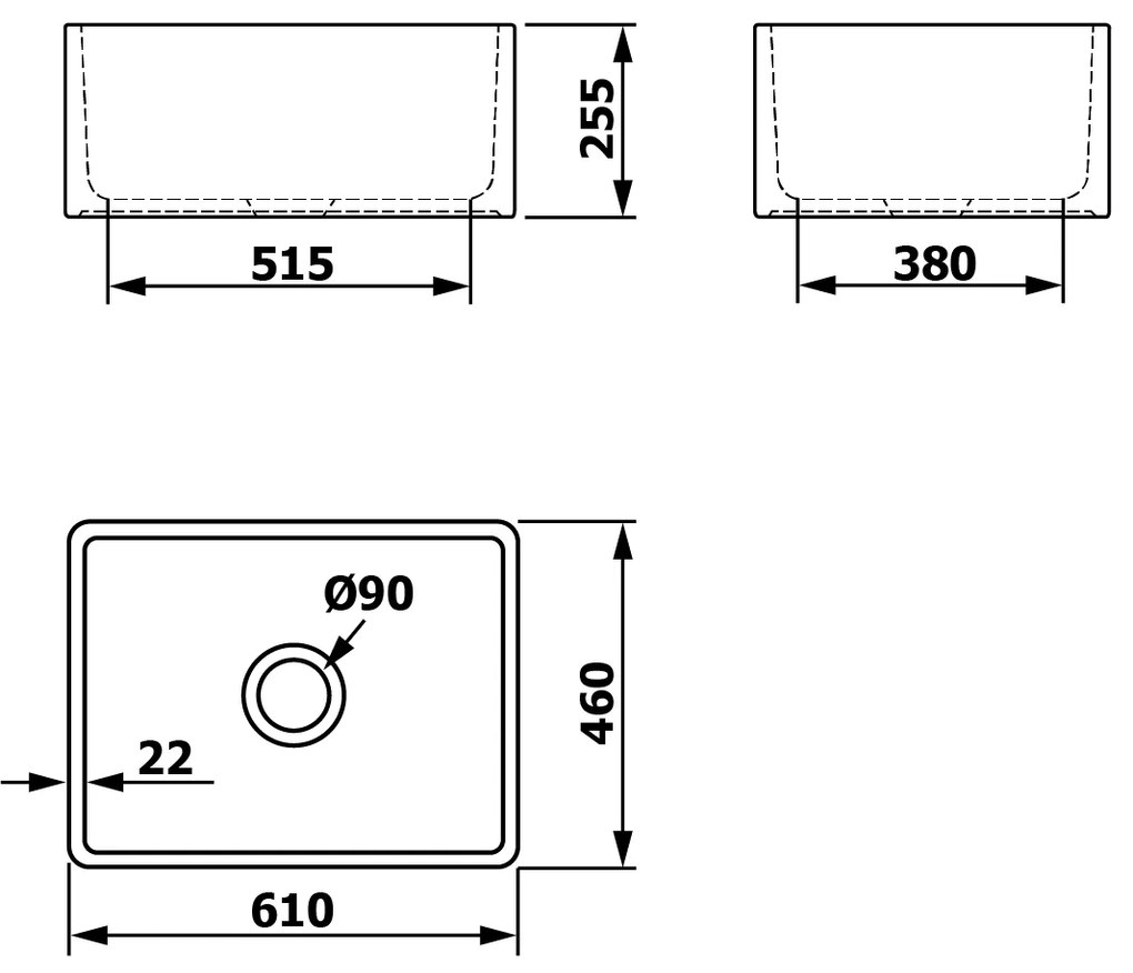 Sapho Sapho, GLORY drez keramický 61x46cm, biela, 50260