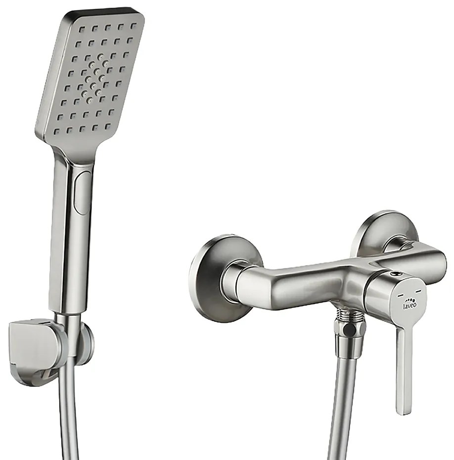 Laveo Alita, sprchová batéria s ručnou sprchovou súpravou, brúsená oceľ, LAV-BVA_341D