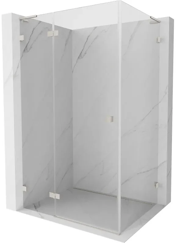 Mexen Lunar, L sklápací sprchový kút ľavý 80 x 70 cm, 8mm číre sklo, oceľový profil, 834L-080-070-97-00-L