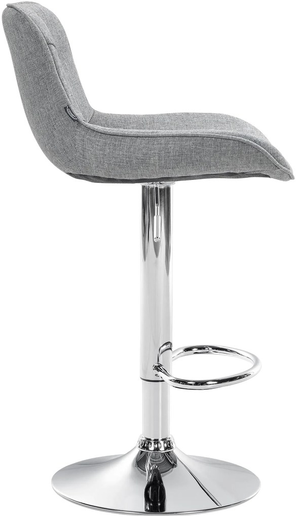 Design-Shop 2x Barová stolička Vonore - látka, chróm - Sivá