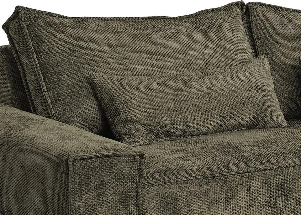 Trojmiestna pohovka Cassino, olivovo zelená tkanina