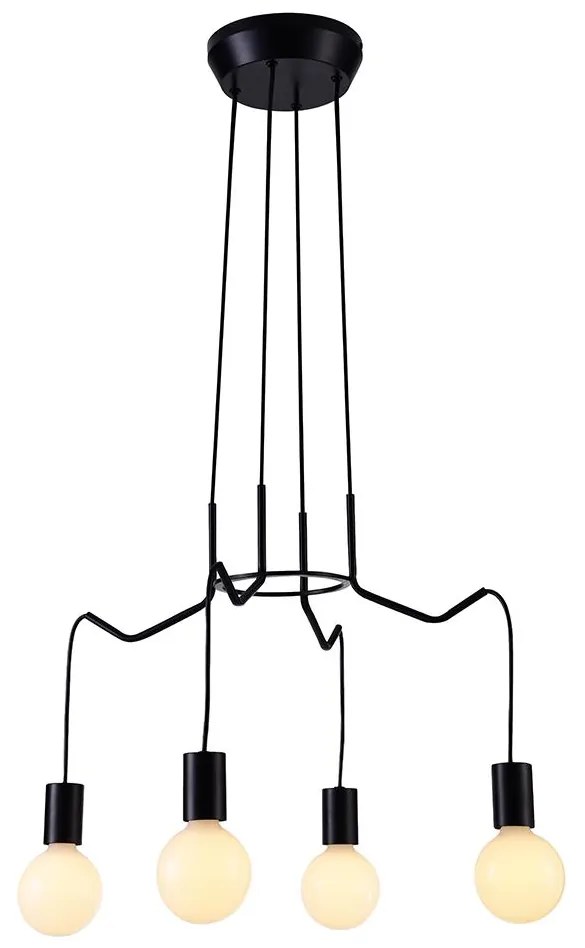 Luster na lanku BASSO 4xE27/40W/230V čierna