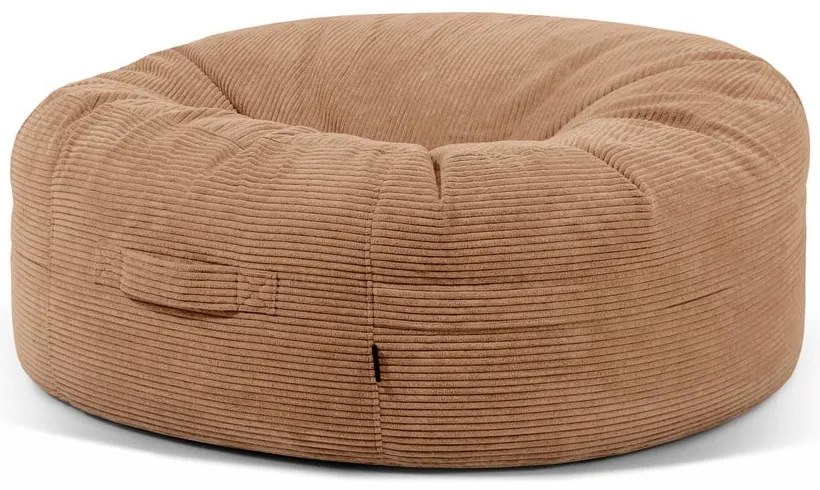 Hnedý menčestrový sedací vak Roll 135 – SLOWDOWN