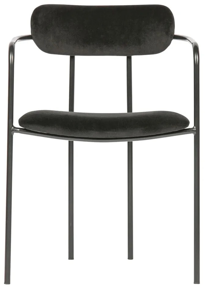 Čierna zamatová jedálenská stolička Ivy – WOOOD