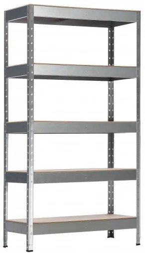 Fistar Regál skrutkovaný 1750x900x400 mm kovový zinkovaný 5-policový, nosnosť 1100 kg