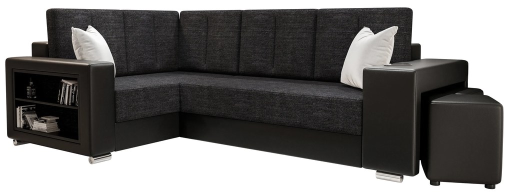 Rohová sedacia súprava Lush (čierna) (L). Akcia -20%. Vlastná spoľahlivá doprava až k Vám domov. 1057225