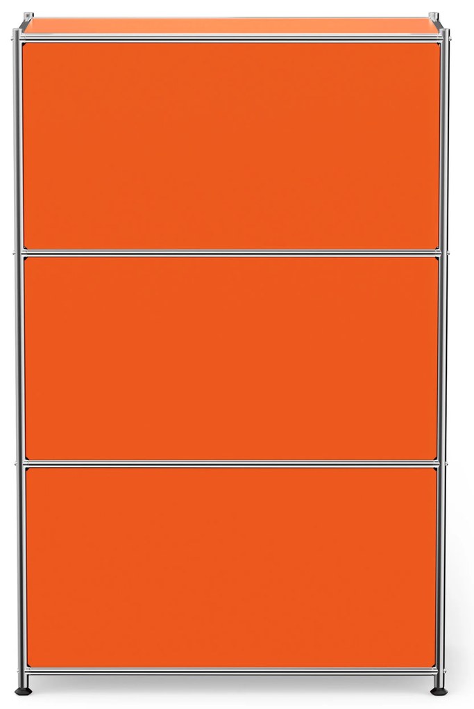 Komoda Kovová komoda »CN3« s výklopnými priečinkami, oranžová