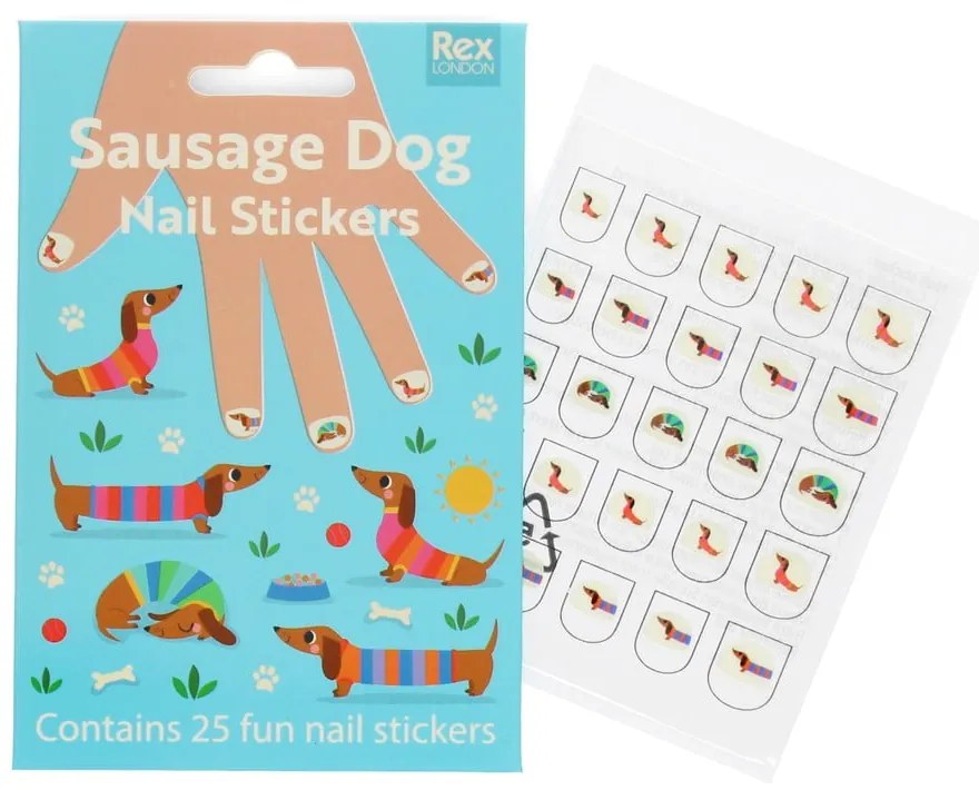 Kreatívna súprava Sunny Sausage Dog – Nail stickers – Rex London