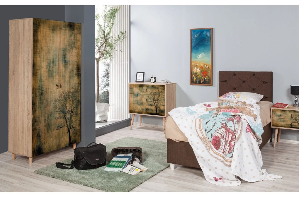 Šatníková skriňa Stil 90 cm dub sonoma/strom