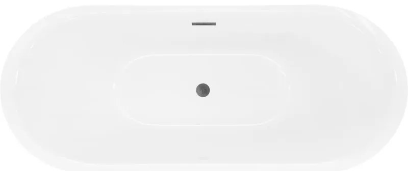 Mexen Lotos, voľne stojaca vaňa 170 x 75 cm, biela, prepad brúsený grafit, 52051707700-66