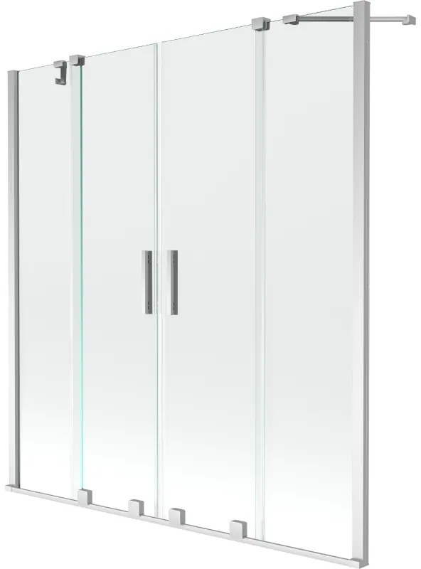 Mexen Velar Duo, 2-krídlová posuvná vaňová zástena 160 x 150 cm, 8mm číre sklo, chrómový profil, 896-160-000-02-01