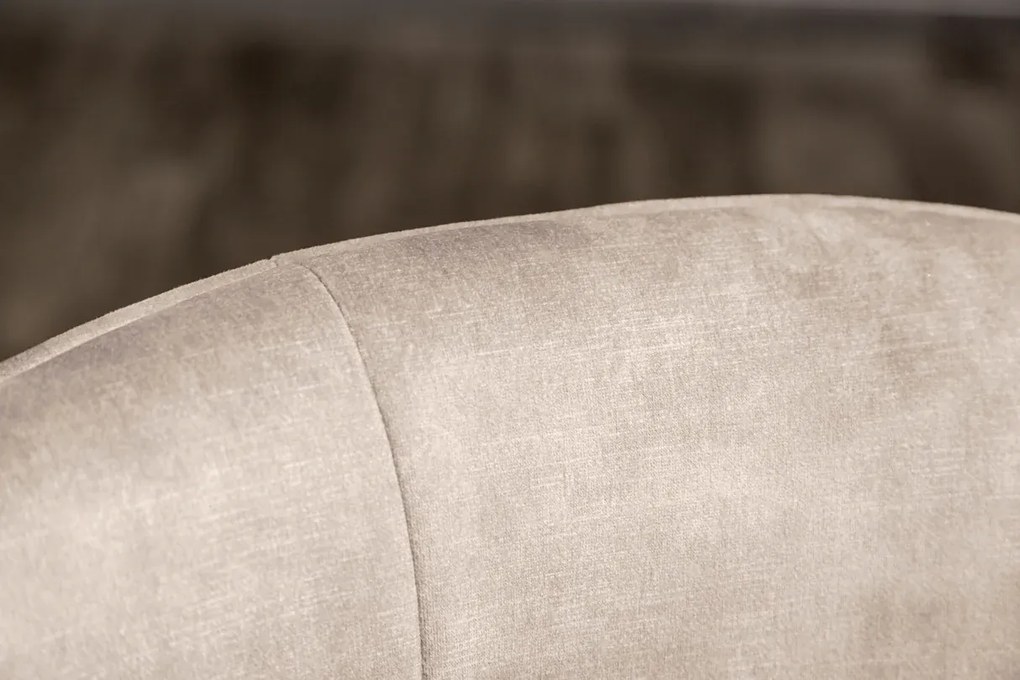 Stolička Euphoria champagne greige zamatová otočná