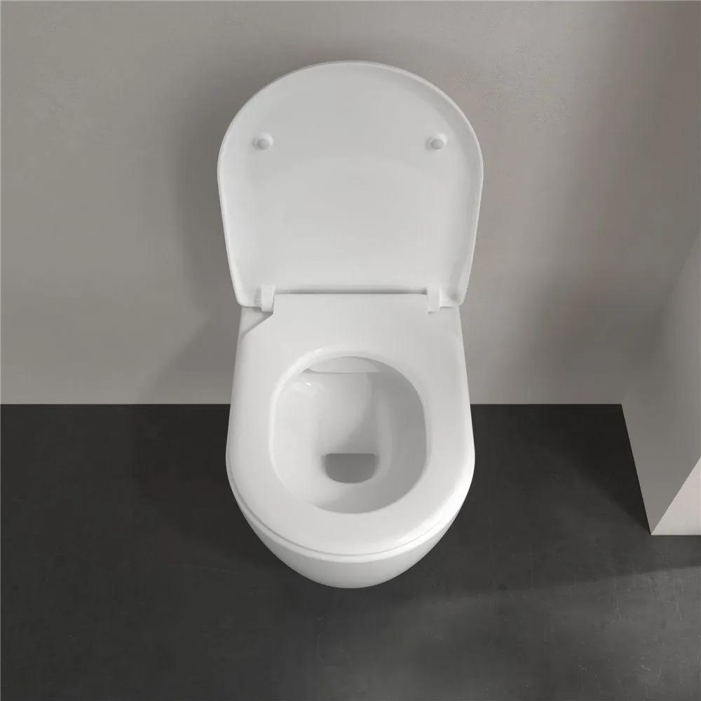 VILLEROY &amp; BOCH Avento Combi-Pack, závesné WC s DirectFlush + WC sedátko s poklopom SlimSeat, s QuickRelease a Softclosing, biela alpská, 5656RS01