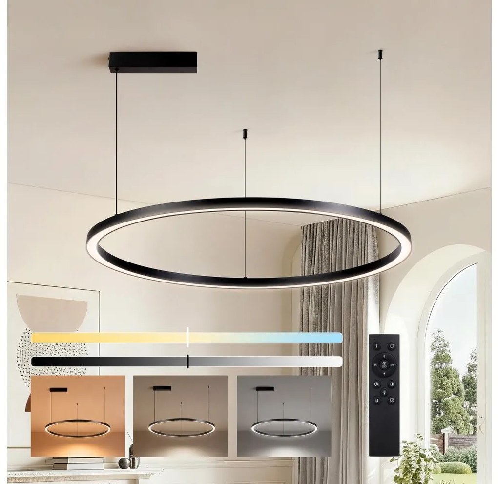 Brilagi - LED stmievateľný luster na lankách PORTOFINO LED/60W/230V pr. 80 cm čierna +DO