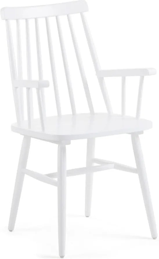 Biela jedálenská stolička z dreva kaučukovníka La Forma Kristie