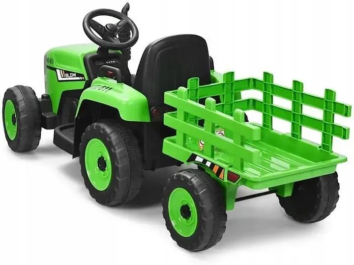 Elektrický traktor s prívesom 8km/h | zelený