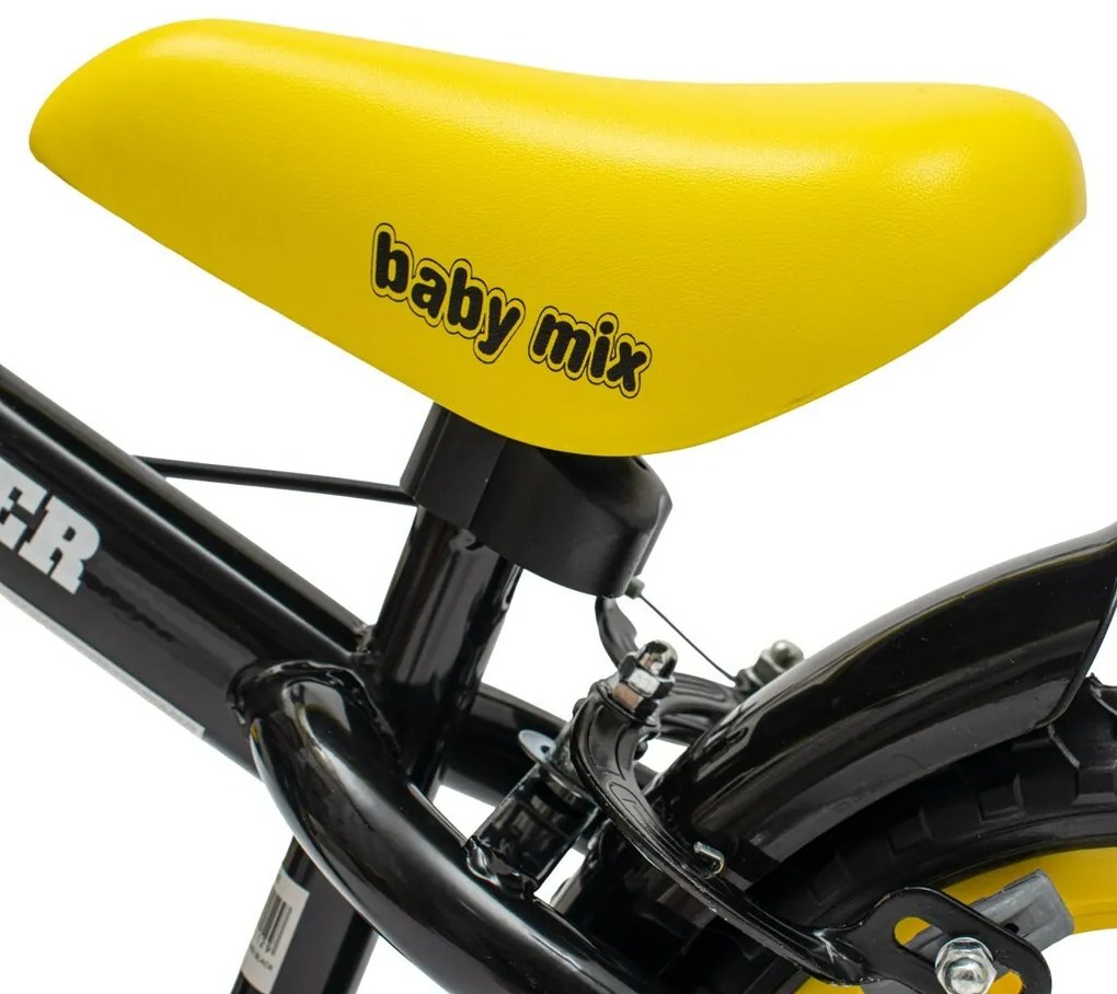 Detský balančný bicykel s brzdou Baby Mix Traveller čierny