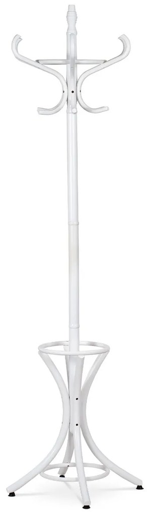 Drevený masívny vešiak biela matná, 185 cm