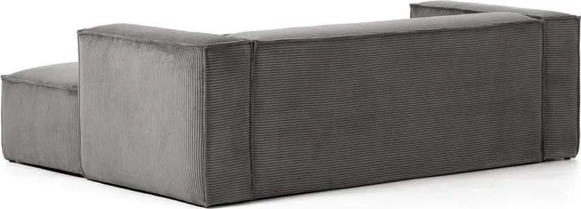 Sivá menčestrová rohová pohovka (pravý roh) Blok - Kave Home