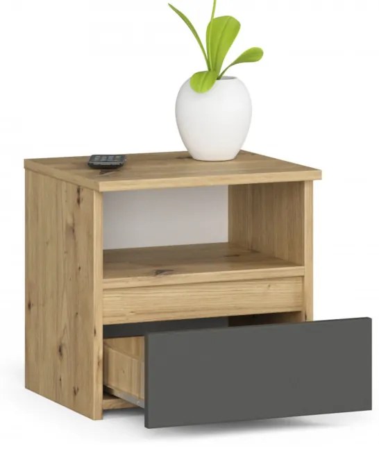 Nočný stolík CL1 dub artisan / sivý