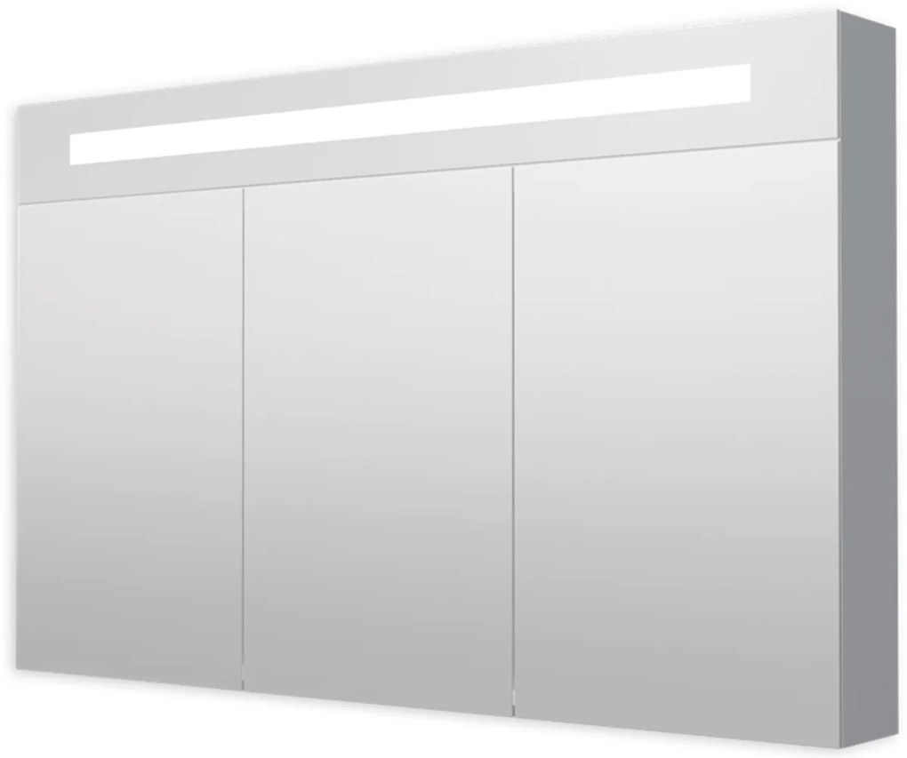 Zrkadlová skrinka s osvetlením Naturel Iluxit 120x75 cm MDF šedostrieborná GALZS120LED