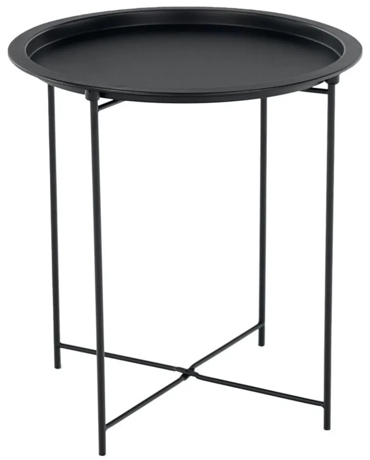 Príručný stolík s odnímateľnou táckou, čierna, RENDER