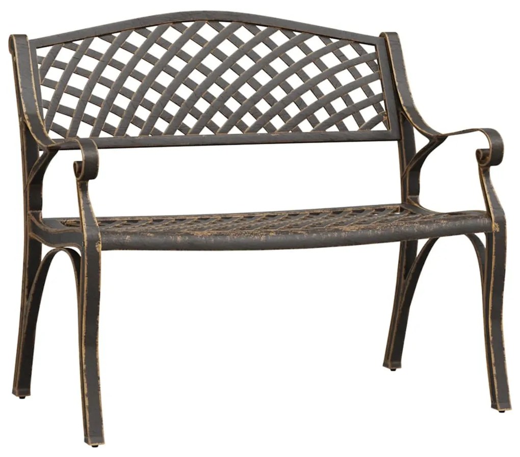 vidaXL Záhradná lavička 102 cm odlievaný hliník bronzová