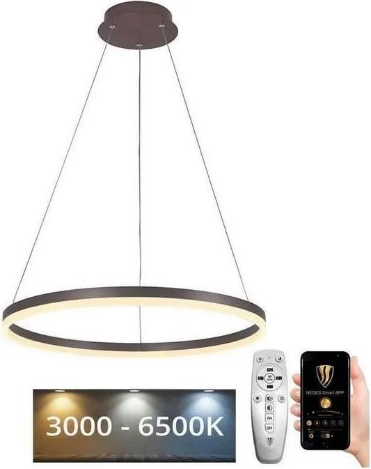 Brilagi - LED Stmievateľný luster na lanku CIRCLE LED/42W/230V 3000-6500K hnedý+DO